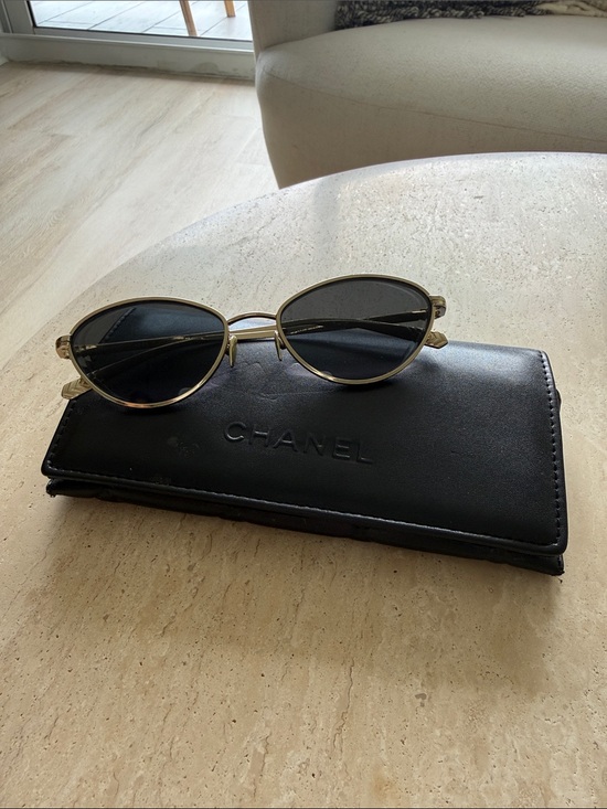CHANEL Accessories - CHANEL Gold Cat Eye Sunglasses